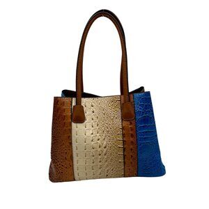 Unbranded Multicolor Faux Croc Embossed Tote Bag
